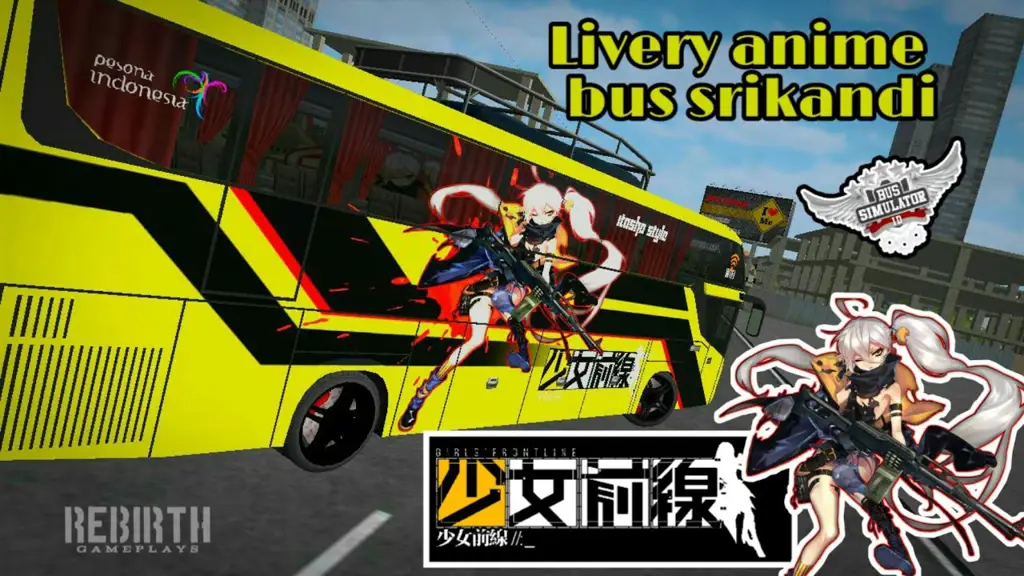 Contoh desain livery bus simulator anime yang keren dan menarik