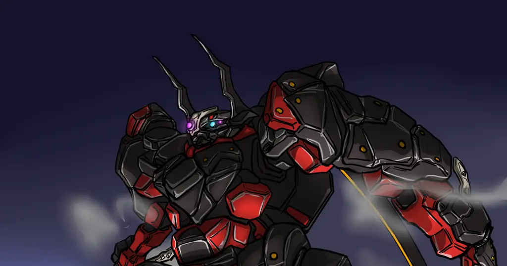 Gambar samurai robot dari anime Kuromukuro