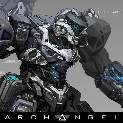 Desain Mecha yang Memukau Gambar desain mecha yang detail dan rumit