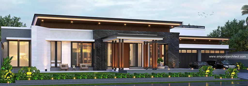 Contoh desain rumah modern di perumahan SpringHill Bandar Lampung.