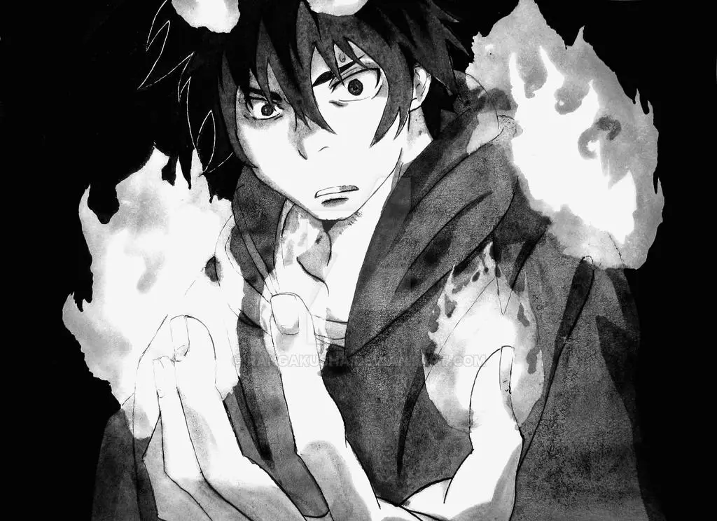 Ilustrasi desain Satan dalam Ao no Exorcist