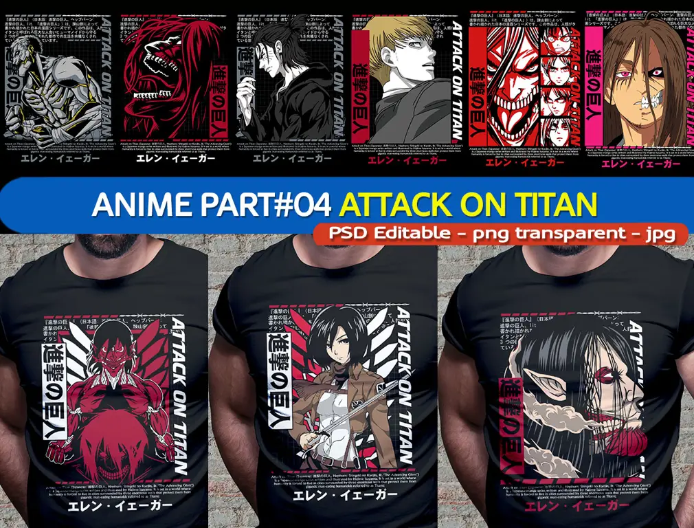 Berbagai macam desain Titan dalam Attack on Titan