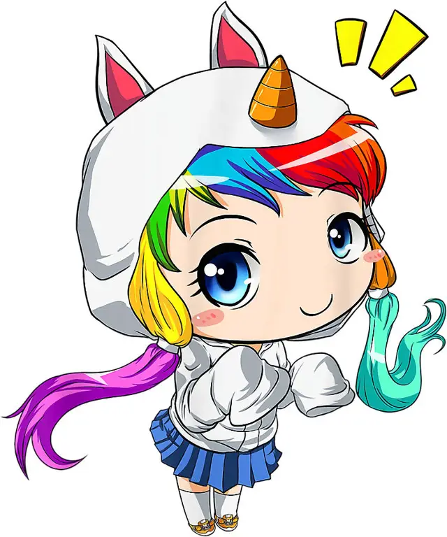 Berbagai desain unicorn anime yang berwarna-warni