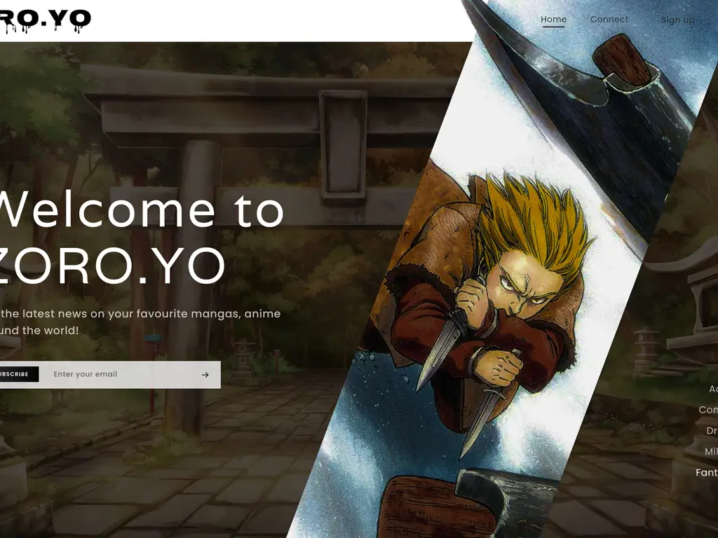 Contoh desain website anime yang menarik dan modern