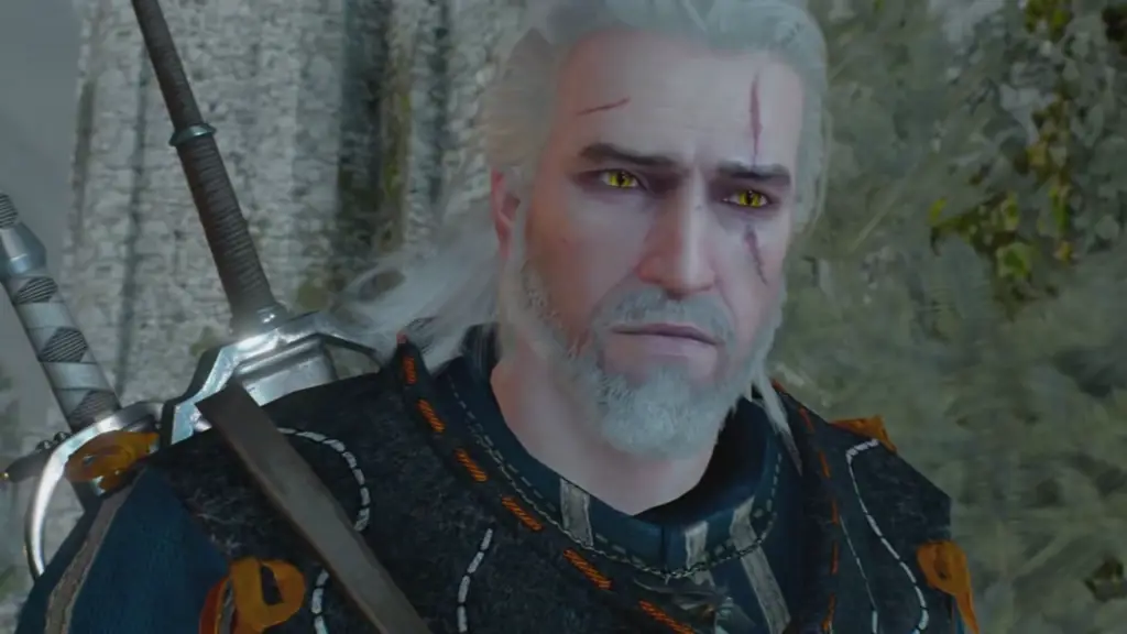 Detail animasi wajah dan tubuh karakter dalam Witcher 3.