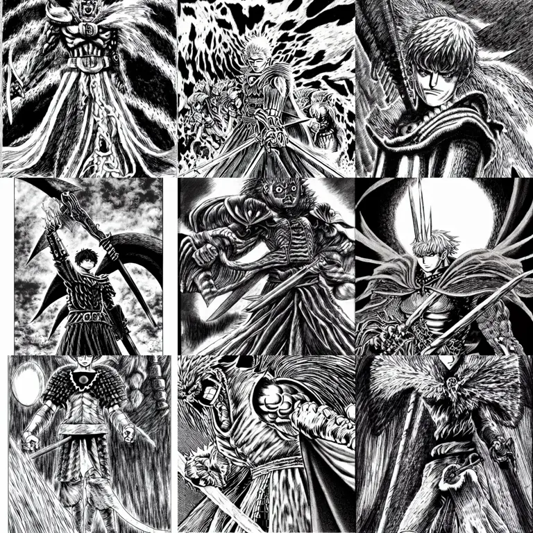 Panel manga Berserk 347 yang menampilkan detail artwork yang luar biasa.