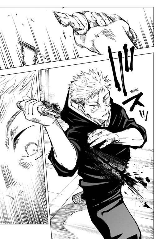 Panel manga Jujutsu Kaisen yang detail