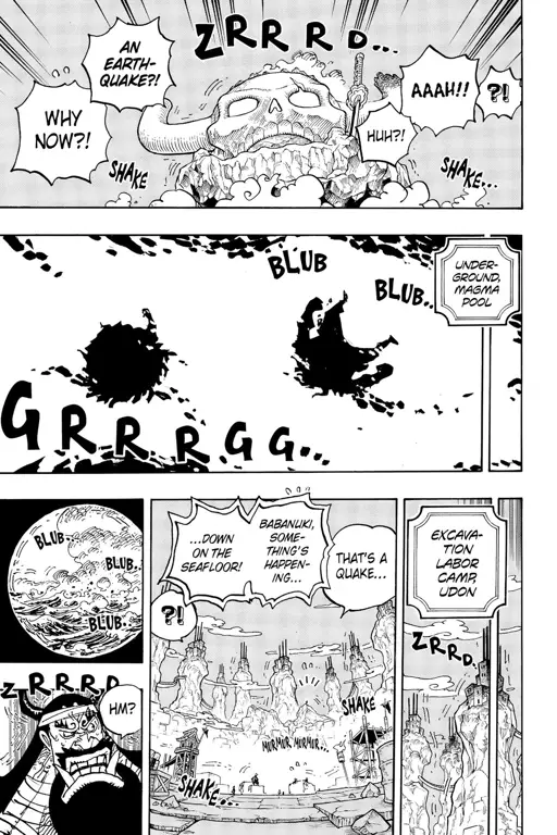 Panel detail dari One Piece Chapter 1050 menunjukkan kualitas gambar yang tinggi