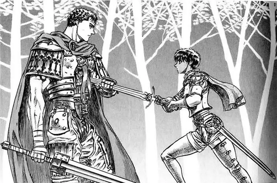 Gambar panel-panel manga Berserk yang detail