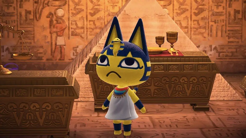 Gambar Ankha dalam desain Animal Crossing