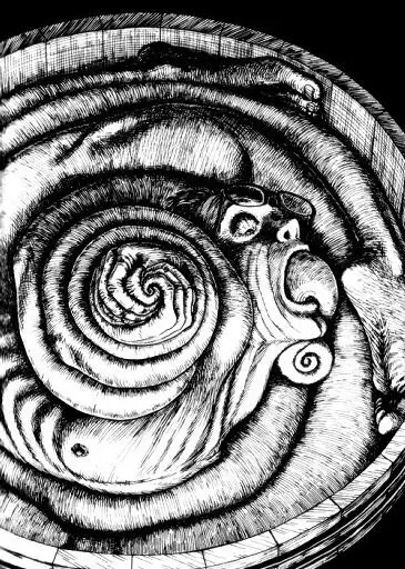 Spiral yang mengerikan dalam anime Uzumaki