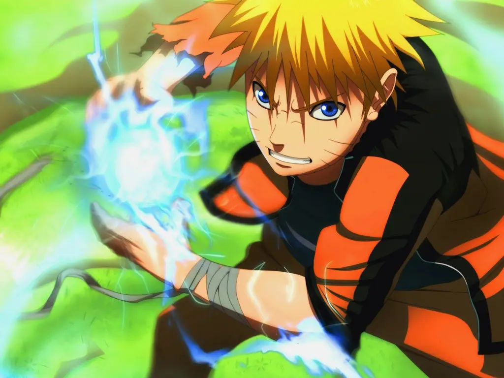 Gambar close-up Rasengan Naruto yang detail