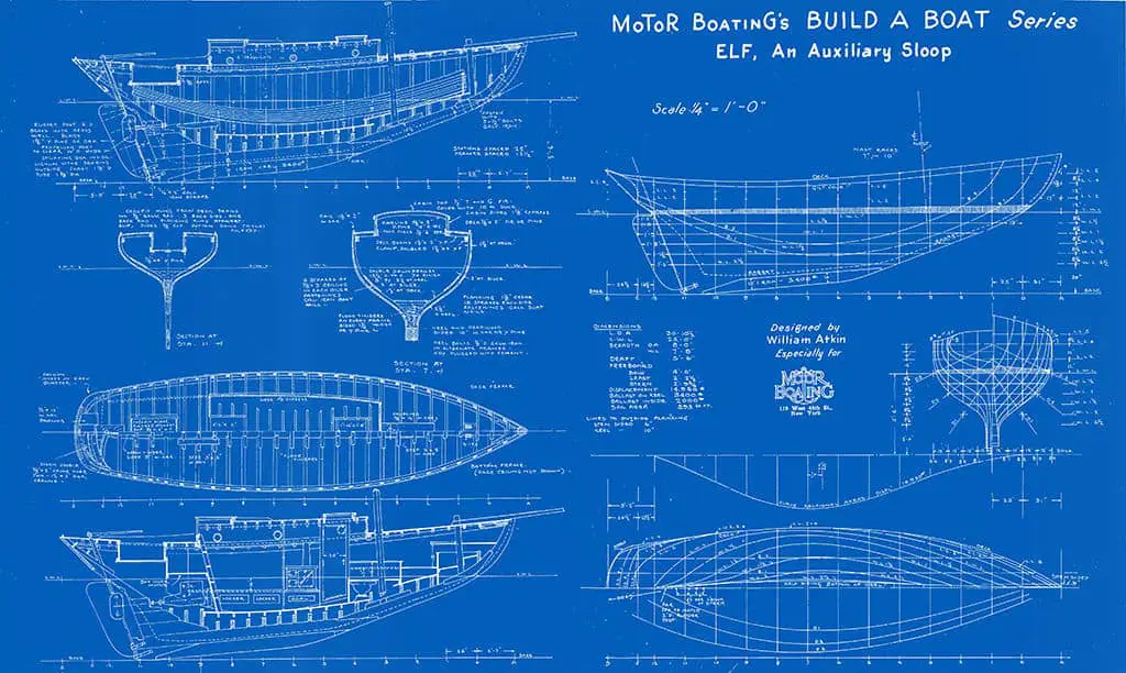 Gambar cetak biru kapal tua