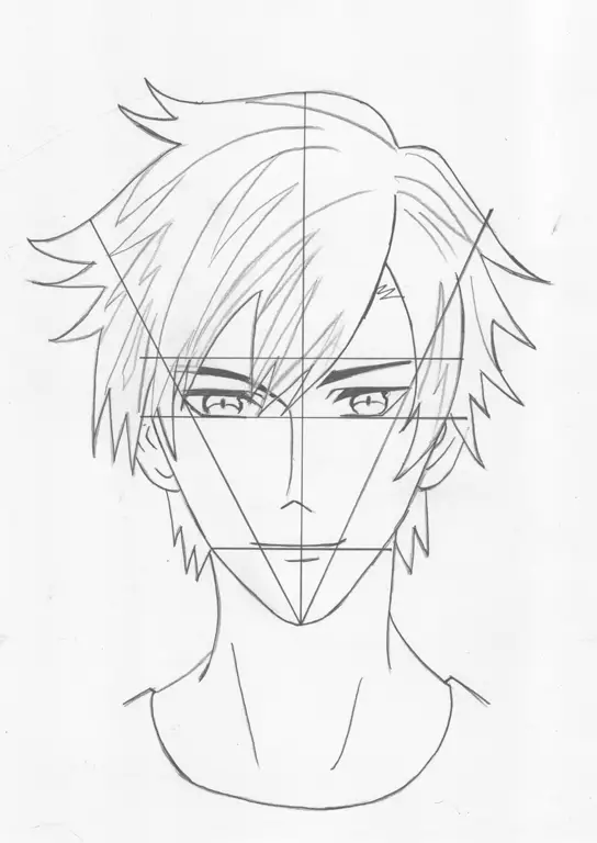 Sketsa wajah anime boy