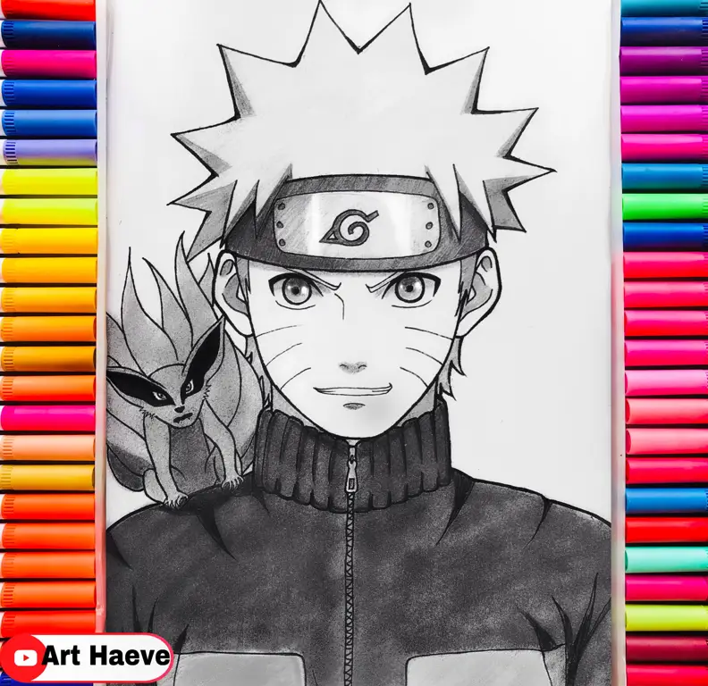 Gambar detail wajah Naruto