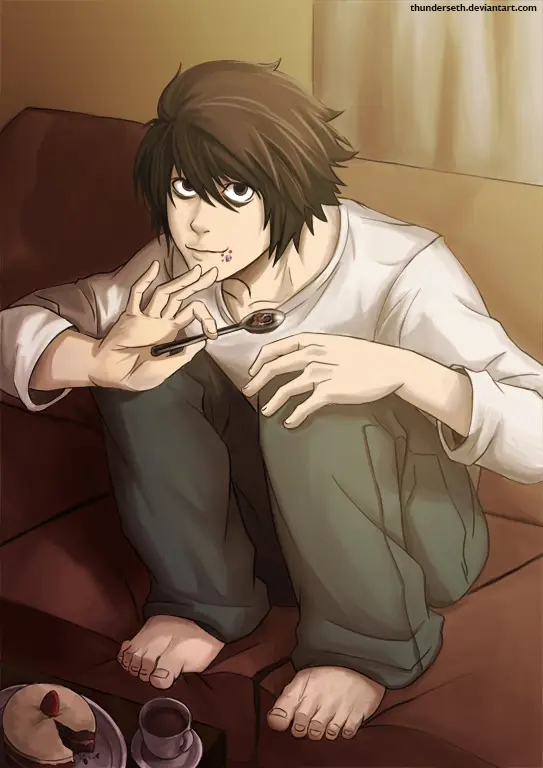 Gambar L, detektif jenius dari Death Note