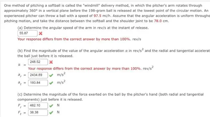 Diagram mekanisme lemparan softball