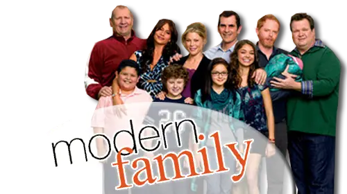 Gambar yang menggambarkan dinamika keluarga dalam Modern Family