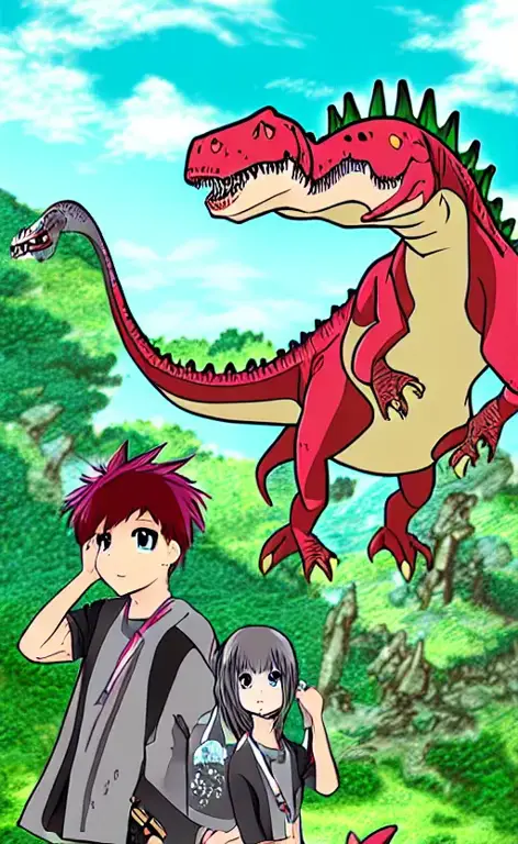 Gambar dinosaurus anime yang realistis