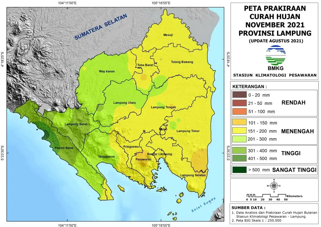 Peta suhu di Lampung