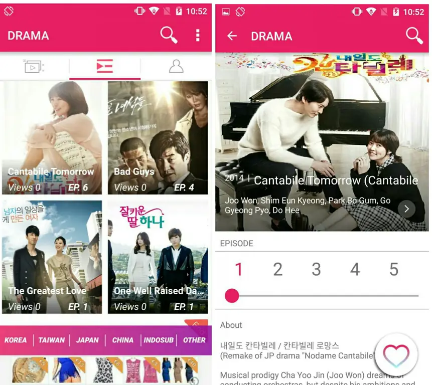 Gambar yang menampilkan berbagai pilihan download drama Korea