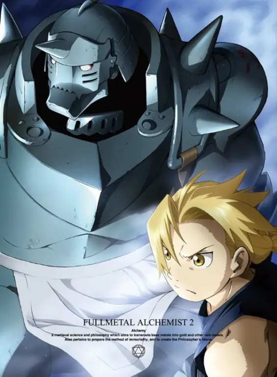 Gambar Edward dan Alphonse Elric dari Fullmetal Alchemist season 1