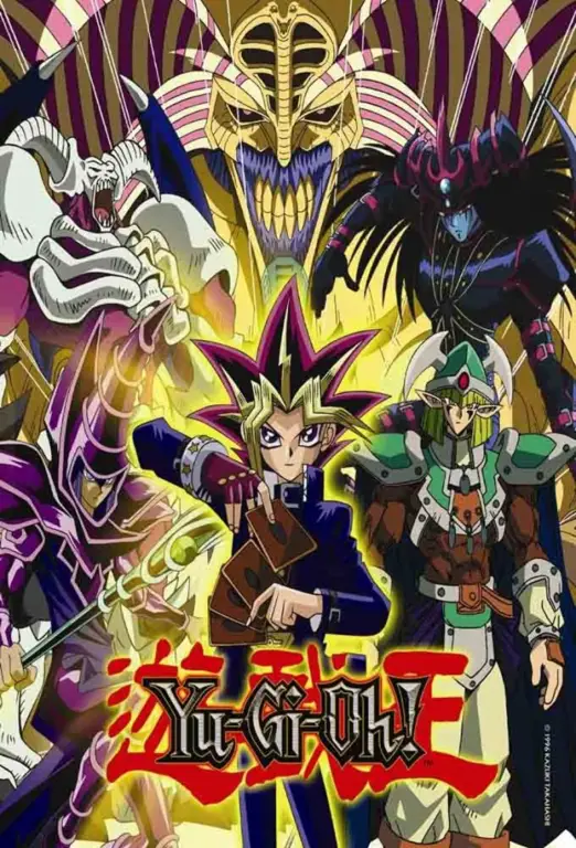 Adegan duel kartu dalam anime Yu-Gi-Oh! 1998