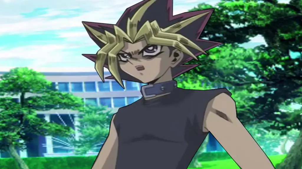 Yugi Muto dan Seto Kaiba berduel dengan kartu-kartu mereka