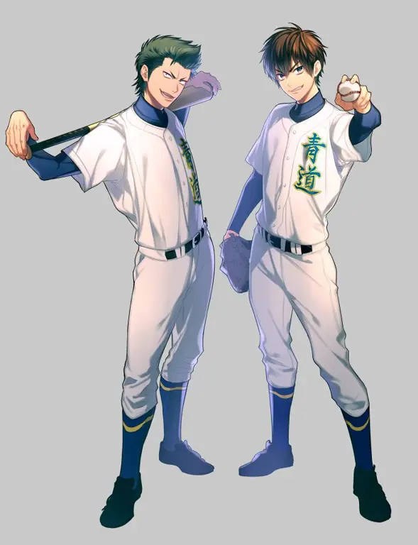 Dukungan Teman-Teman Karakter anime menonton pertandingan baseball