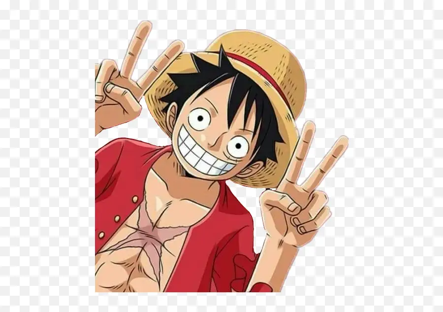 Gambar Luffy tersenyum dan memberikan acungan jempol