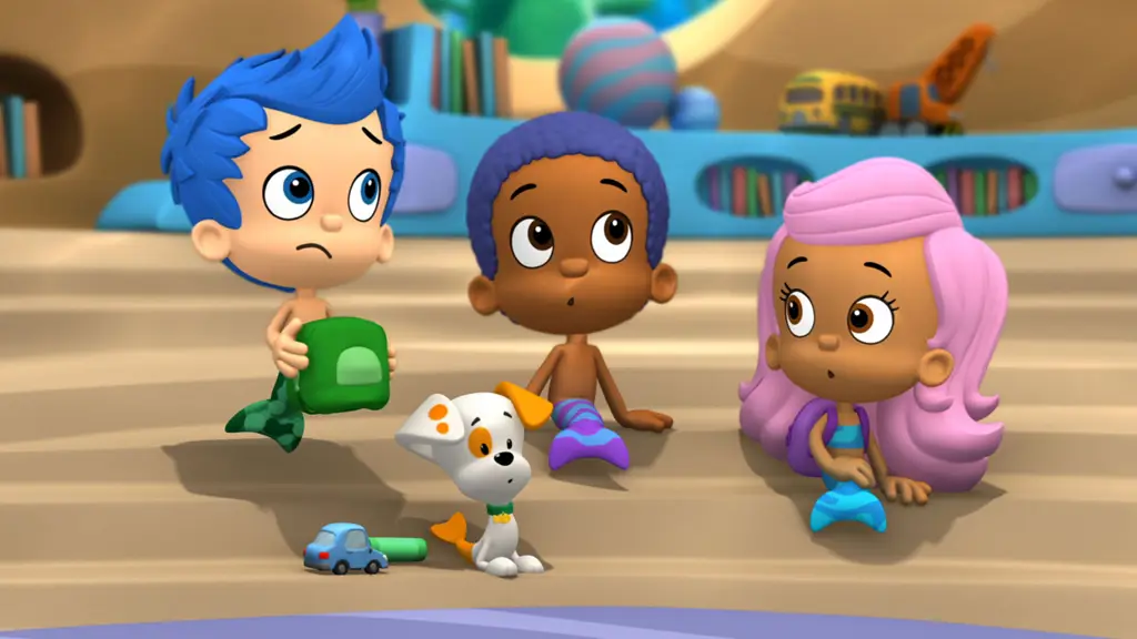 Adegan bawah laut yang indah dan penuh warna dari serial Bubble Guppies.