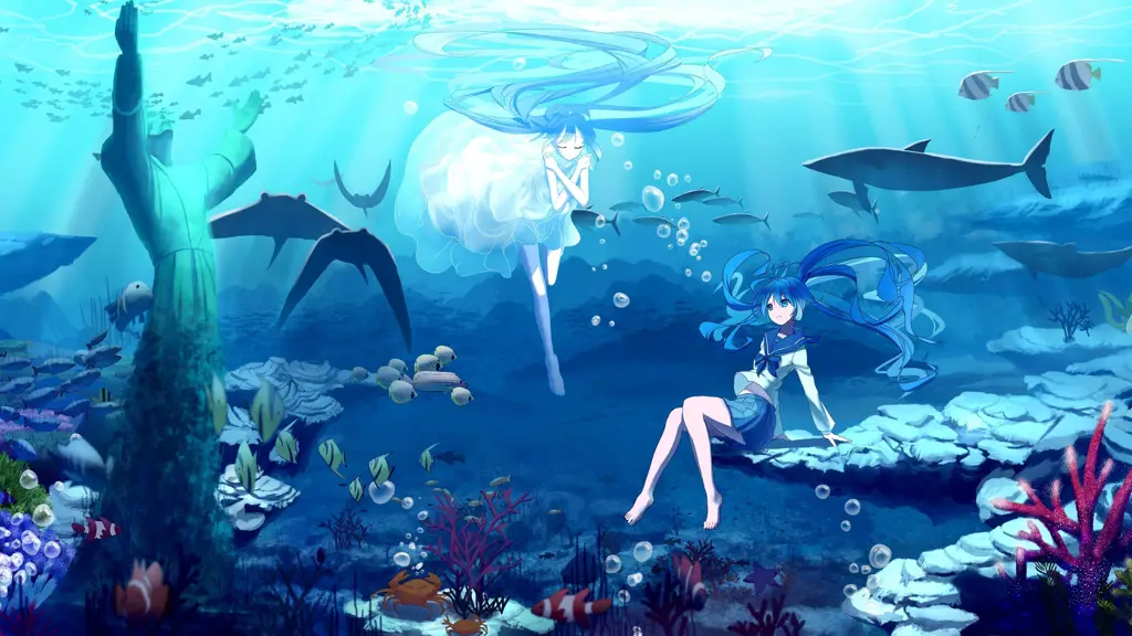 Gambar pemandangan bawah laut dalam anime