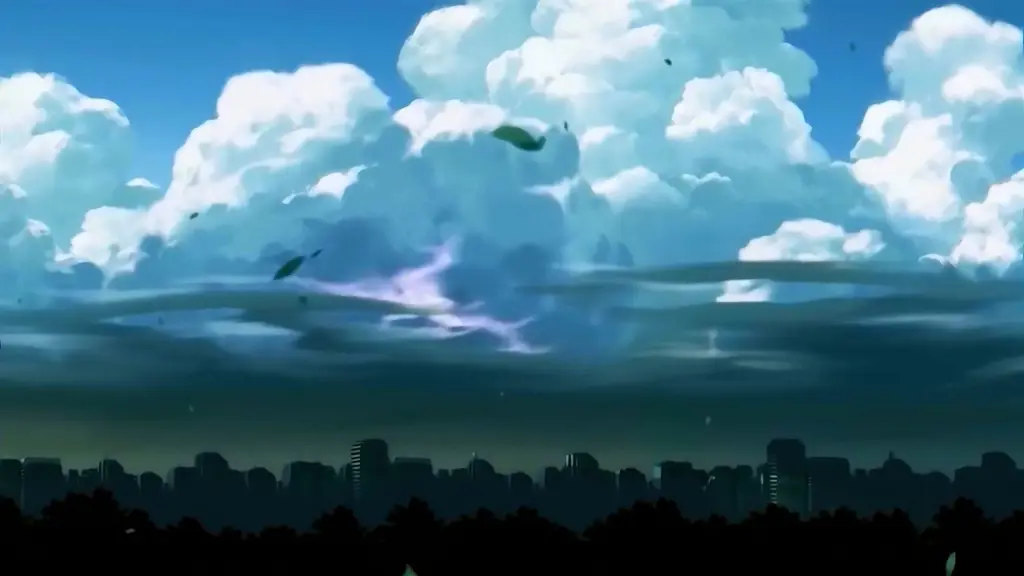 Gambar pemandangan anime dunia biru yang indah