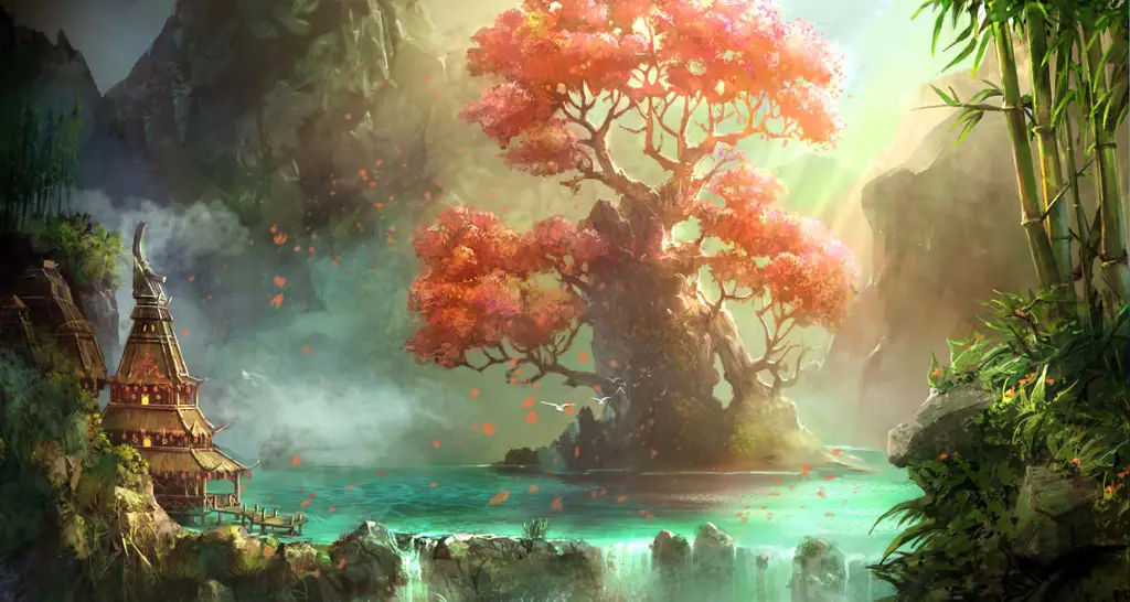 Dunia fantasi dalam cerita Isekai Pemandangan dunia fantasi yang menakjubkan