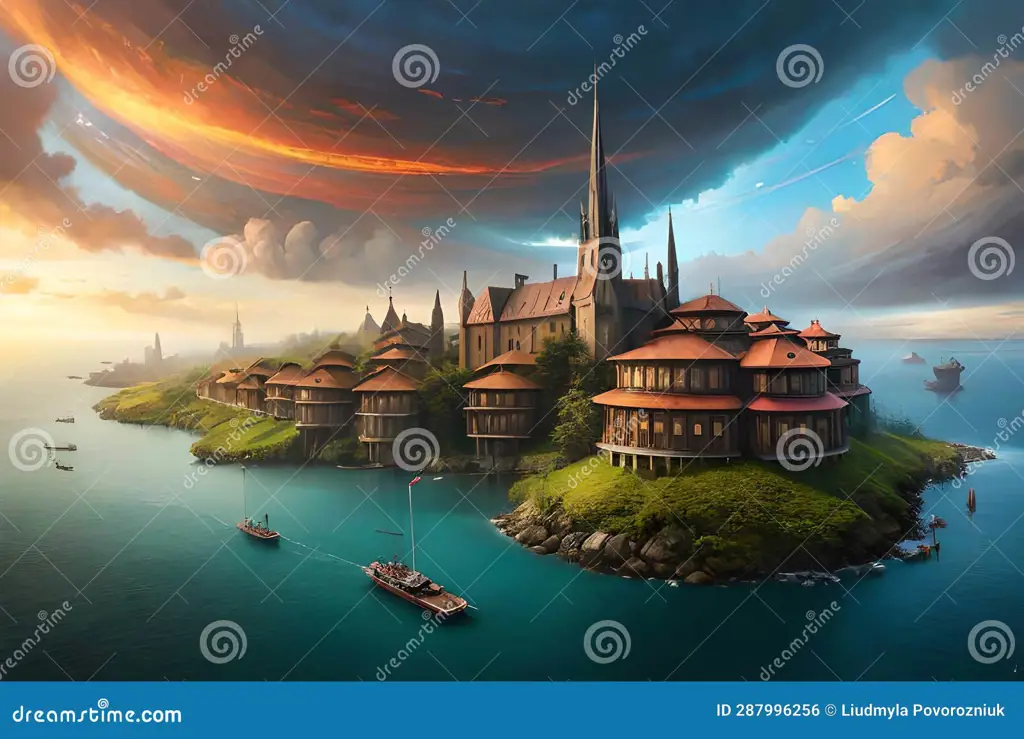 Dunia fantasi dalam Maxed Out Leveling Gambar ilustrasi dunia fantasi dalam manga