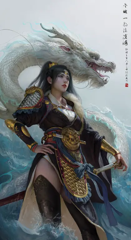 Ilustrasi seni fantasi Tiongkok yang menggambarkan dunia Tales of Demons and Gods