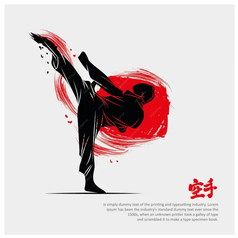 Ilustrasi dunia fantasi dengan elemen karate