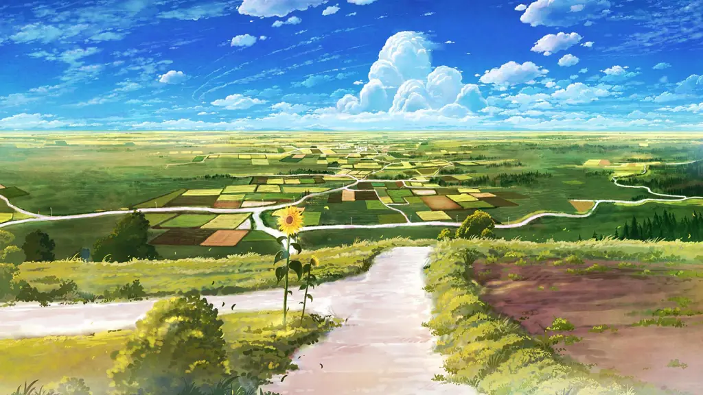 Pemandangan alam yang indah dalam anime