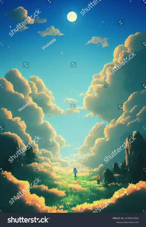 Dunia Fantasi Pemandangan fantasi bergaya anime