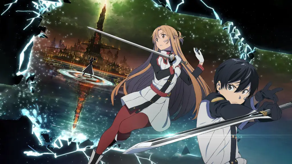 Ilustrasi dunia virtual Sword Art Online yang imersif