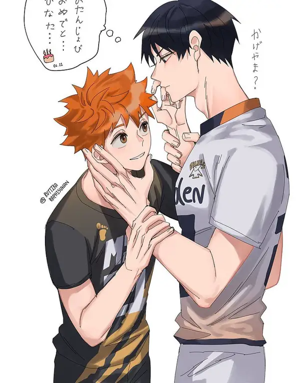 Duo Dinamis Hinata dan Kageyama Gambar Hinata dan Kageyama, dua karakter utama Haikyuu!!