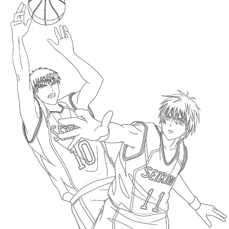 Kagami Taiga dan Kuroko Tetsuya bermain basket