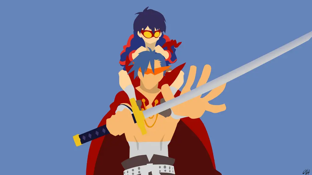 Gambar Simon dan Kamina dari Gurren Lagann