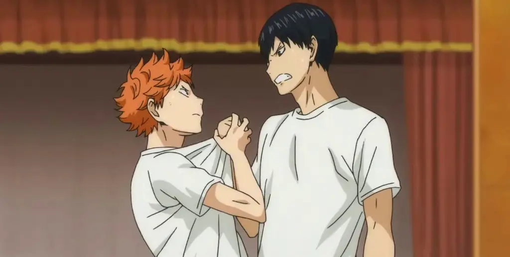 Gambar Hinata dan Kageyama sedang bermain voli