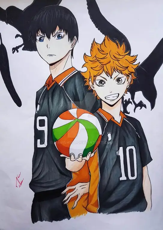 Hinata dan Kageyama, karakter utama dalam anime Haikyuu!!