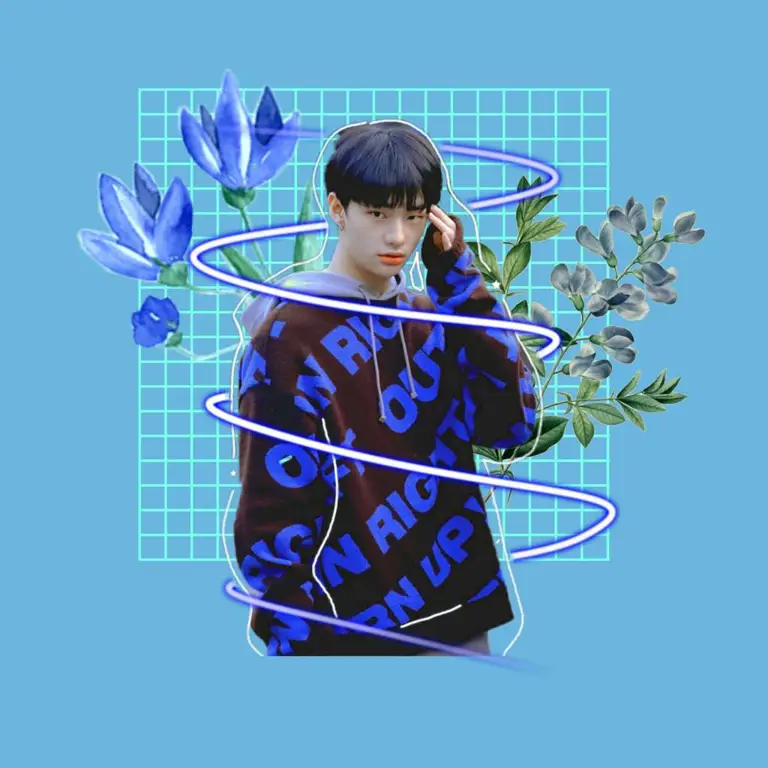 Contoh edit foto Hyunjin menjadi anime