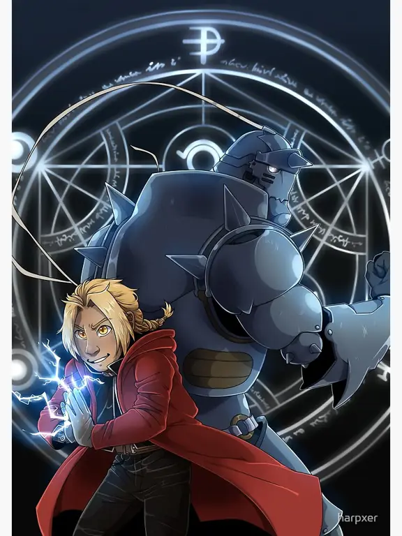 Gambar Edward dan Alphonse Elric dari Fullmetal Alchemist