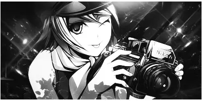 Karakter anime dengan efek kamera