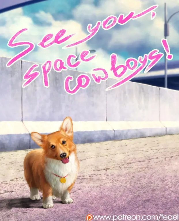 Gambar Ein, anjing corgi di Cowboy Bebop