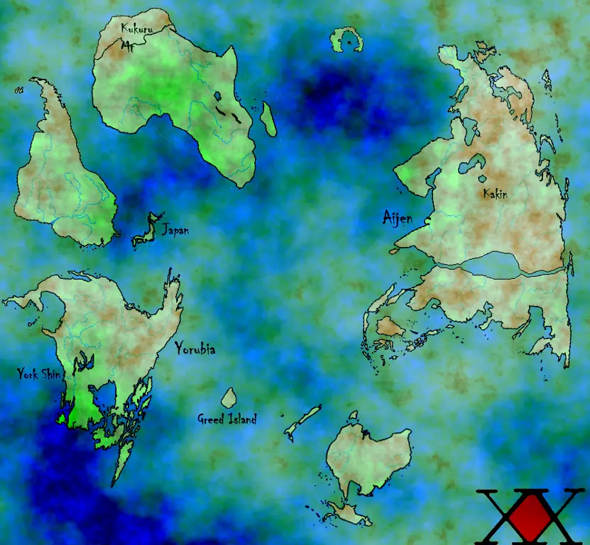 Peta dunia dalam anime Hunter x Hunter